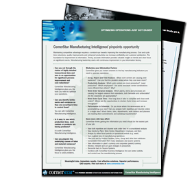 CornerStar's Manufacturing Intelligence data mart